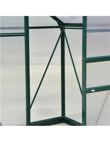 Outsunny 6 x 4ft Polycarbonate Greenhouse, Large Walk-In Green House with Slide Door and Window, Garden Plants Grow House with A