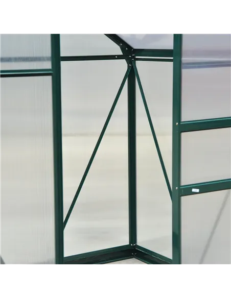 Outsunny 6 x 4ft Polycarbonate Greenhouse, Large Walk-In Green House with Slide Door and Window, Garden Plants Grow House with A
