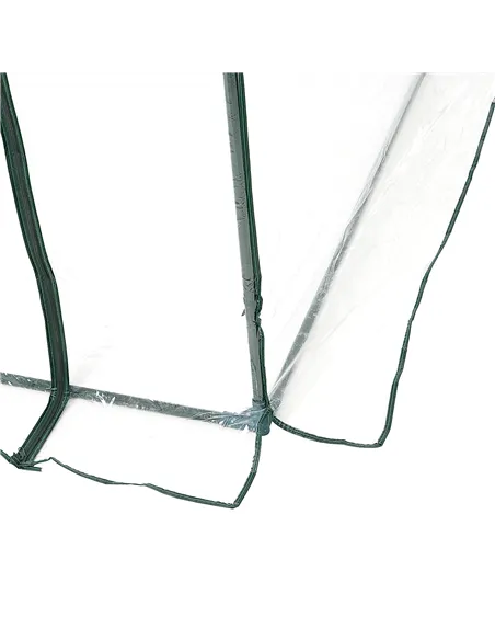 Outsunny Walk-in Polytunnel Greenhouse with Roll-up Door Transparent Tunnel Greenhouse with Steel Frame and PVC Cover, 2.5 x 2m