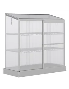 Outsunny 3 Tier Greenhouse Garden Outdoor Cold Frame Plant Flower Growth Transparent Polycarbonate Board Openable Roof Sliding D