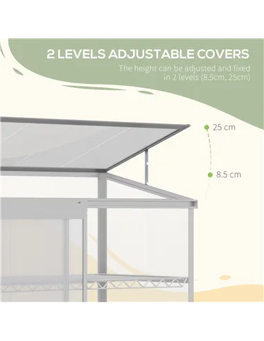 Outsunny 3 Tier Greenhouse Garden Outdoor Cold Frame Plant Flower Growth Transparent Polycarbonate Board Openable Roof Sliding D