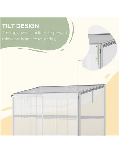 Outsunny 3 Tier Greenhouse Garden Outdoor Cold Frame Plant Flower Growth Transparent Polycarbonate Board Openable Roof Sliding D