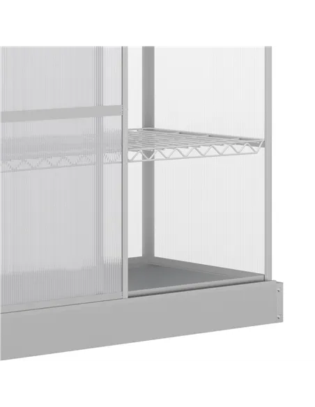Outsunny 3 Tier Greenhouse Garden Outdoor Cold Frame Plant Flower Growth Transparent Polycarbonate Board Openable Roof Sliding D