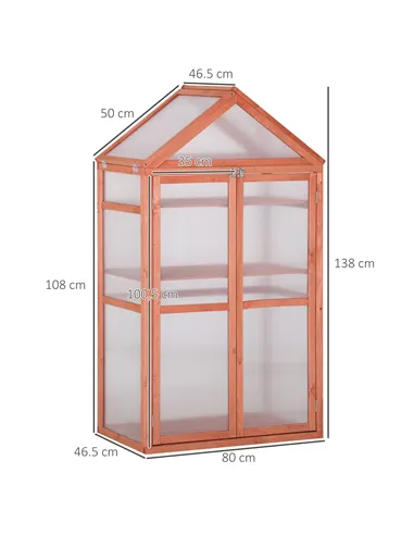 Outsunny Garden Cold Frame Polycarbonate Greenhouse with Adjustable Shelves, Double Doors, Openable Top Covers, Grow House for F