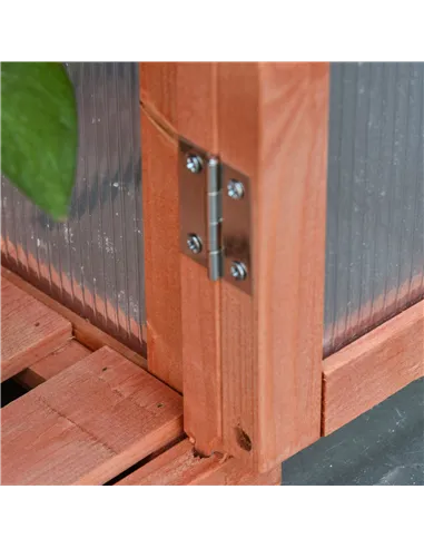 Outsunny Garden Cold Frame Polycarbonate Greenhouse with Adjustable Shelves, Double Doors, Openable Top Covers, Grow House for F