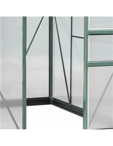 Outsunny 6 x 8ft Polycarbonate Greenhouse, Large Walk-In Green House with Slide Door and Window, Garden Plants Grow House with A