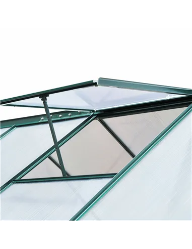 Outsunny 6 x 8ft Polycarbonate Greenhouse, Large Walk-In Green House with Slide Door and Window, Garden Plants Grow House with A