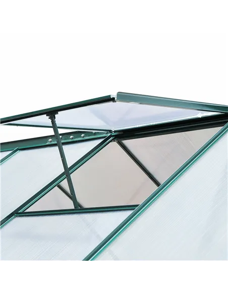 Outsunny 6 x 8ft Polycarbonate Greenhouse, Large Walk-In Green House with Slide Door and Window, Garden Plants Grow House with A