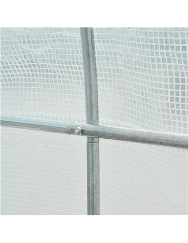 Outsunny 3.5 x 2 x 2 m Polytunnel Greenhouse, Walk-in Green House for Garden with Mesh Windows, Galvanised Steel Frame, White