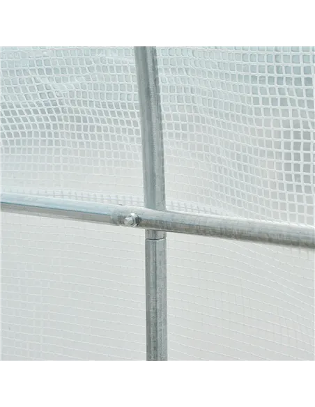 Outsunny 3.5 x 2 x 2 m Polytunnel Greenhouse, Walk-in Green House for Garden with Mesh Windows, Galvanised Steel Frame, White