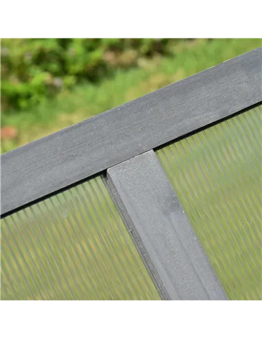 Outsunny Wooden Cold Frame, Small Polycarbonate Greenhouse for Plants with Openable & Tilted Top Cover, Grey, 100 x 65 x 40cm