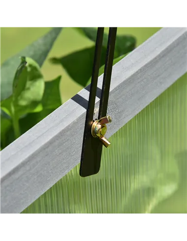 Outsunny Wooden Cold Frame, Small Polycarbonate Greenhouse for Plants with Openable & Tilted Top Cover, Grey, 100 x 65 x 40cm