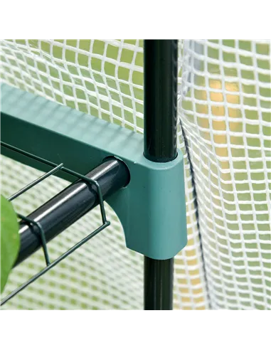 Outsunny 4 Tiers Mini Portable Greenhouse Compact Plant Grow Shed Metal Frame PE Cover 160H x 70L x 50Wcm