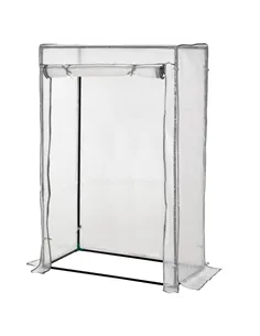 Outsunny 100 x 50 x 150cm Tomato Greenhouse with Roll-up Door, Mini Greenhouse with PE Cover, Outdoor Grow House Small Green Hou