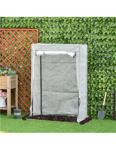 Outsunny 100 x 50 x 150cm Tomato Greenhouse with Roll-up Door, Mini Greenhouse with PE Cover, Outdoor Grow House Small Green Hou