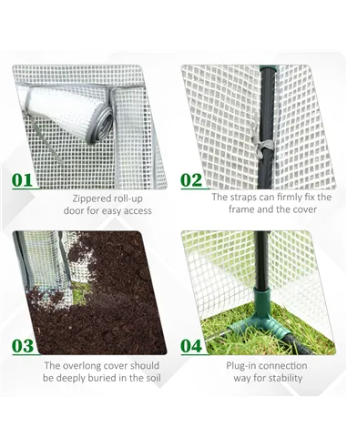 Outsunny 100 x 50 x 150cm Tomato Greenhouse with Roll-up Door, Mini Greenhouse with PE Cover, Outdoor Grow House Small Green Hou