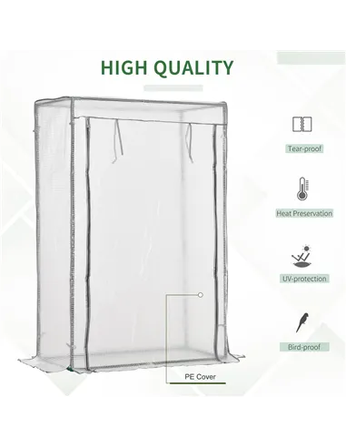 Outsunny 100 x 50 x 150cm Tomato Greenhouse with Roll-up Door, Mini Greenhouse with PE Cover, Outdoor Grow House Small Green Hou
