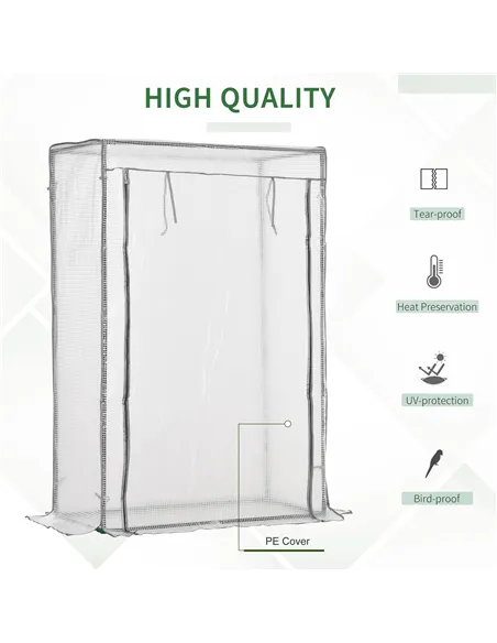 Outsunny 100 x 50 x 150cm Tomato Greenhouse with Roll-up Door, Mini Greenhouse with PE Cover, Outdoor Grow House Small Green Hou