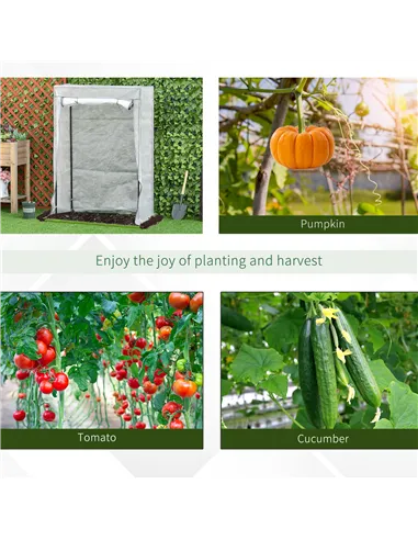 Outsunny 100 x 50 x 150cm Tomato Greenhouse with Roll-up Door, Mini Greenhouse with PE Cover, Outdoor Grow House Small Green Hou