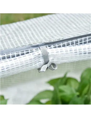 Outsunny Mini Greenhouse Portable Flower Planter Tomato Vegetable House for Garden Backyard with Zipper 120 x 60 x 60 cm, White