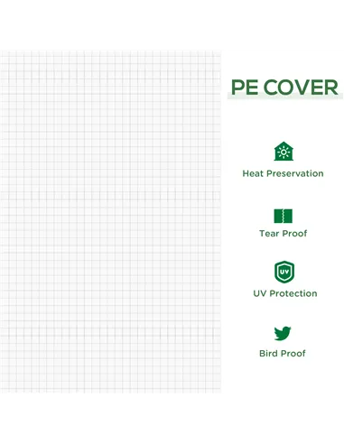 Outsunny Mini Small Greenhouse with Steel Frame & PE Cover & Zipped Window Poly tunnel Steeple for Plants Vegetables, 180 x 90 x