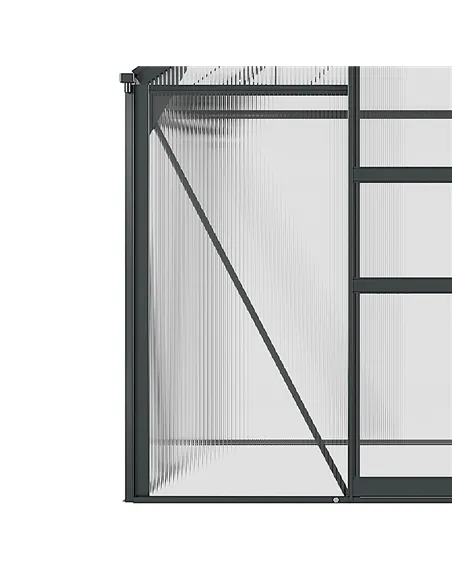Outsunny 6 x 6ft Polycarbonate Greenhouse, Large Walk-In Green House with Slide Door and Window, Garden Plants Grow House with A