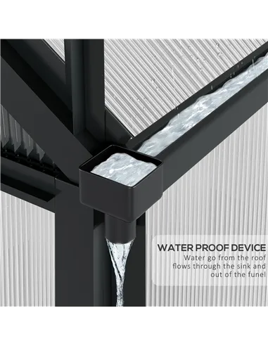 Outsunny 6 x 10ft Polycarbonate Greenhouse, Large Walk-In Green House with Slide Door and Window, Garden Plants Grow House with 