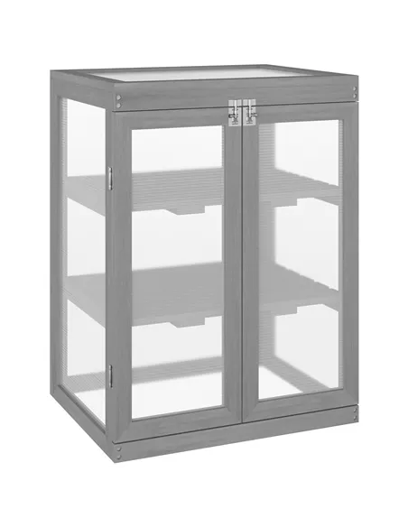 Outsunny 3-tier Wood Greenhouse Garden Polycarbonate Cold Frame Balcony Grow House w/ Storage Shelf for Plants, Flowers, Dark Gr