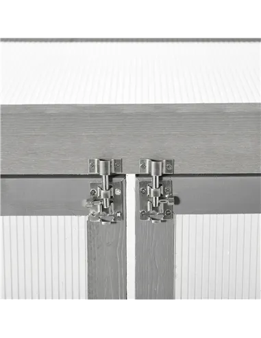 Outsunny 3-tier Wood Greenhouse Garden Polycarbonate Cold Frame Balcony Grow House w/ Storage Shelf for Plants, Flowers, Dark Gr