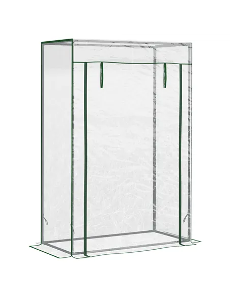 Outsunny Tomato Greenhouse with Roll-up Door, Mini Greenhouse with PVC Cover, Outdoor Grow House Small Green House for Yard, Bal
