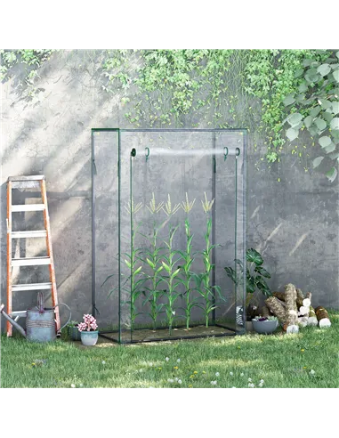 Outsunny Tomato Greenhouse with Roll-up Door, Mini Greenhouse with PVC Cover, Outdoor Grow House Small Green House for Yard, Bal