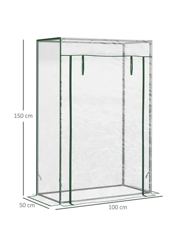 Outsunny Tomato Greenhouse with Roll-up Door, Mini Greenhouse with PVC Cover, Outdoor Grow House Small Green House for Yard, Bal