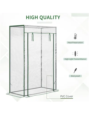 Outsunny Tomato Greenhouse with Roll-up Door, Mini Greenhouse with PVC Cover, Outdoor Grow House Small Green House for Yard, Bal