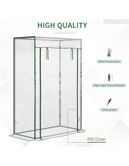 Outsunny Tomato Greenhouse with Roll-up Door, Mini Greenhouse with PVC Cover, Outdoor Grow House Small Green House for Yard, Bal