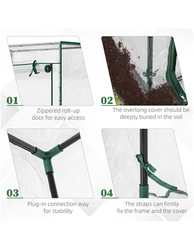 Outsunny Tomato Greenhouse with Roll-up Door, Mini Greenhouse with PVC Cover, Outdoor Grow House Small Green House for Yard, Bal