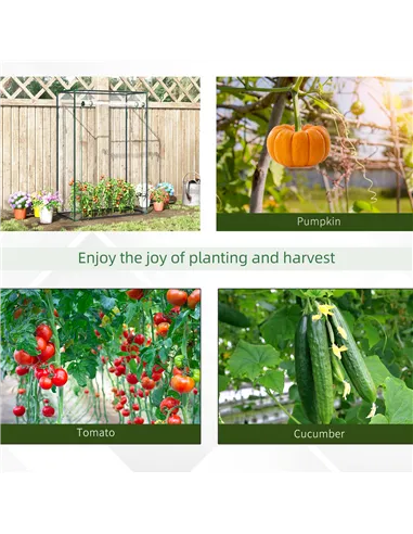 Outsunny Tomato Greenhouse with Roll-up Door, Mini Greenhouse with PVC Cover, Outdoor Grow House Small Green House for Yard, Bal