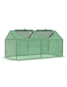 Outsunny Mini Greenhouse, Small Plant Grow House for Outdoor with Durable PE Cover, Observation Windows, 120 x 60 x 60 cm, Green