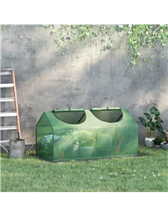Outsunny Mini Greenhouse, Small Plant Grow House for Outdoor with Durable PE Cover, Observation Windows, 120 x 60 x 60 cm, Green 2