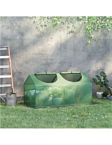 Outsunny Mini Greenhouse, Small Plant Grow House for Outdoor with Durable PE Cover, Observation Windows, 120 x 60 x 60 cm, Green