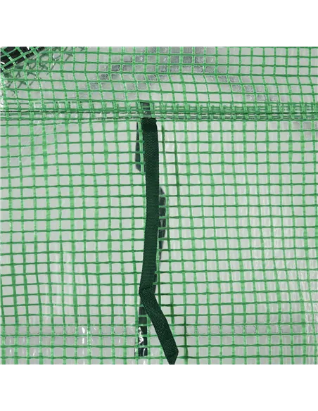 Outsunny Walk in Greenhouse with Shelves Steeple Green House for Garden Grow House Removable Cover 143x138x190cm, Green