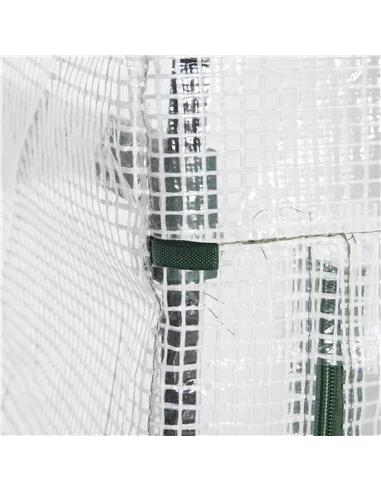 Outsunny 4 Tier Mini Greenhouse, Portable Compact Green House with Steel Frame, PE Cover, Roll-up Door, 70 x 50 x 160 cm, White