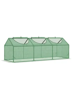 Outsunny Mini Greenhouse, Small Plant Grow House for Outdoor with Durable PE Cover, Observation Windows, 180 x 60 x 60 cm, Green