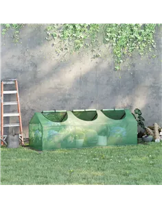 Outsunny Mini Greenhouse, Small Plant Grow House for Outdoor with Durable PE Cover, Observation Windows, 180 x 60 x 60 cm, Green 2