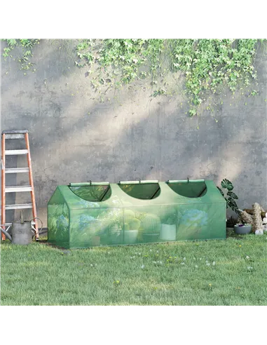 Outsunny Mini Greenhouse, Small Plant Grow House for Outdoor with Durable PE Cover, Observation Windows, 180 x 60 x 60 cm, Green