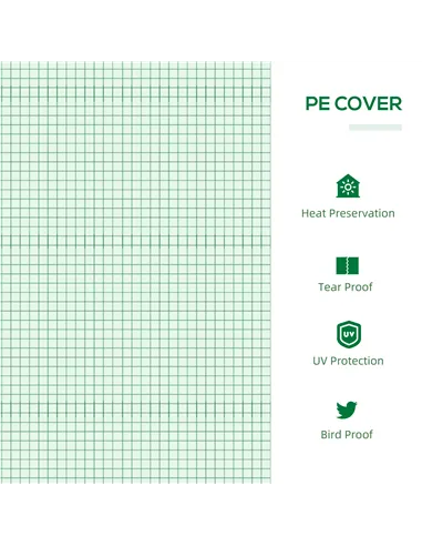 Outsunny Mini Greenhouse, Small Plant Grow House for Outdoor with Durable PE Cover, Observation Windows, 180 x 60 x 60 cm, Green