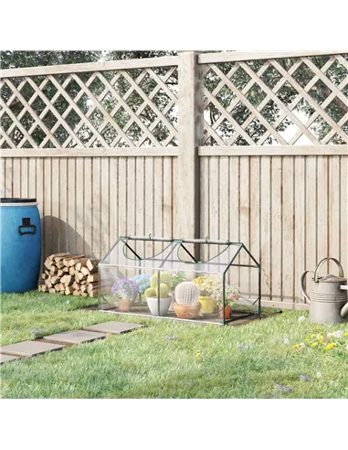 Outsunny Mini Greenhouse Portable Flower Planter Vegetable Grow House for Garden Backyard with Zipped Windows, 120 x 60 x 60 cm,