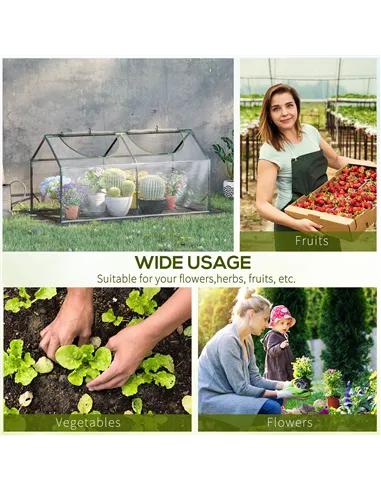Outsunny Mini Greenhouse Portable Flower Planter Vegetable Grow House for Garden Backyard with Zipped Windows, 120 x 60 x 60 cm,