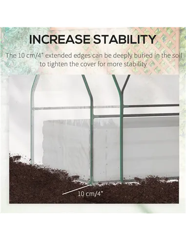 Outsunny Raised Garden Bed with Greenhouse, Steel Planter Box with Plastic Cover, Roll Up Window, Dual Use for Flowers, Vegetabl