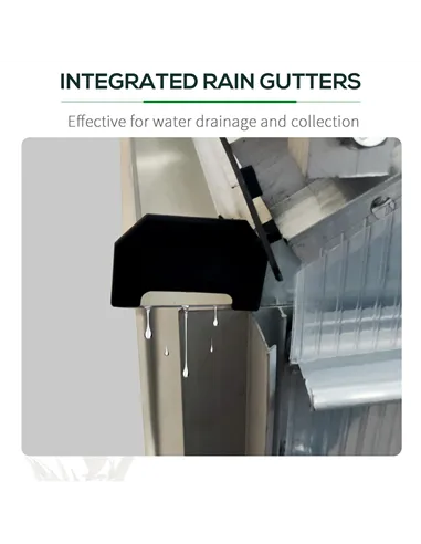 Outsunny 6 x 4ft Lean to Wall Polycarbonate Greenhouse Aluminium Walk-in Garden Greenhouse with Adjustable Roof Vent, Rain Gutte