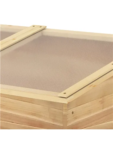 Outsunny Wooden Cold Frame Greenhouse Garden Polycarbonate Grow House  with Independent Openable Top Covers for Flowers, Vegetab